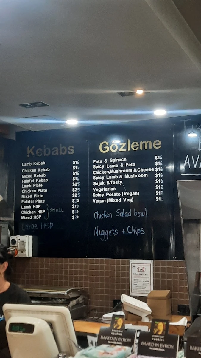 Menu, Kebab & Gozleme Cafe