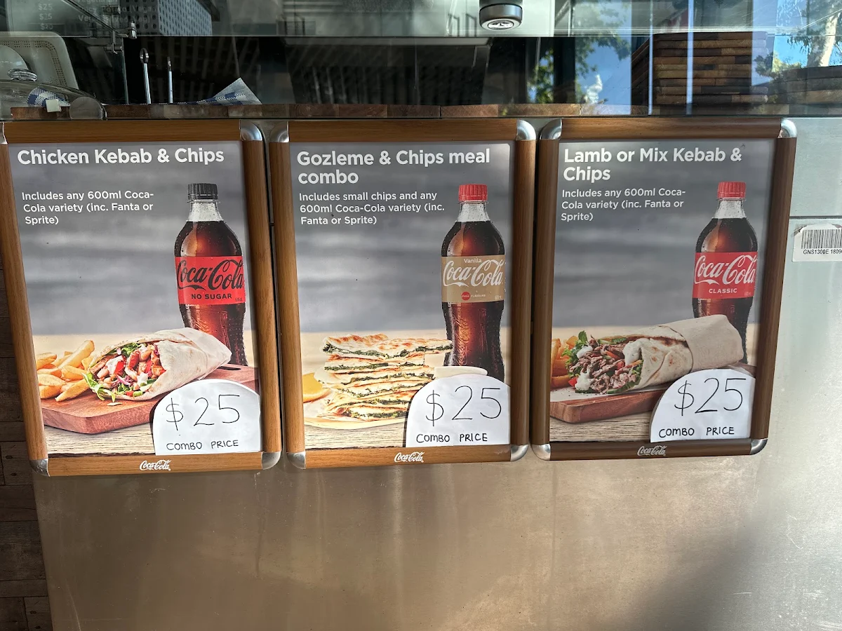 Menu, Kebab & Gozleme Cafe