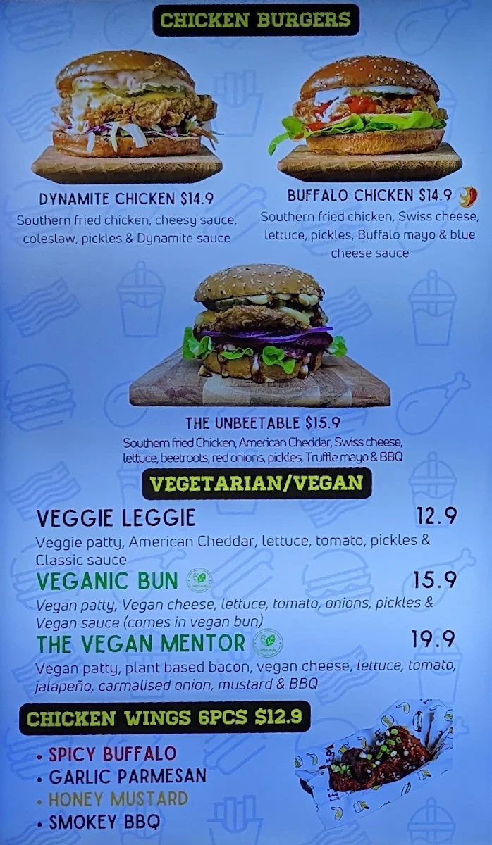 Menu, Two Fat Buns Essendon