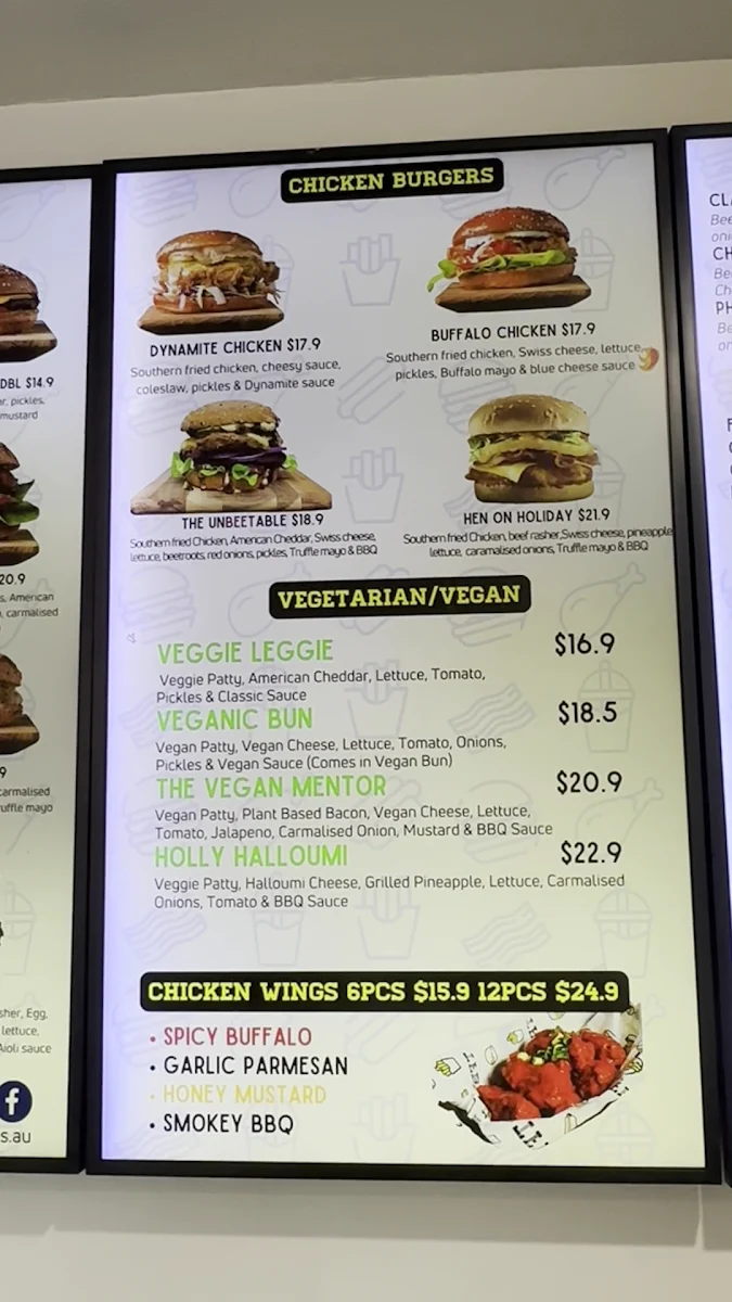 Menu, Two Fat Buns Essendon