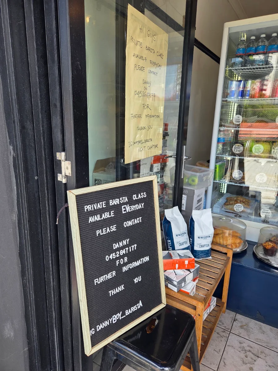 Menu, Next Chapter Coffee