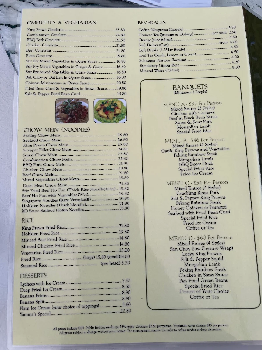 Menu, Peking Duck Chinese Restaurant