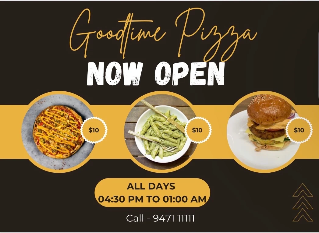 Menu, Good time Pizza