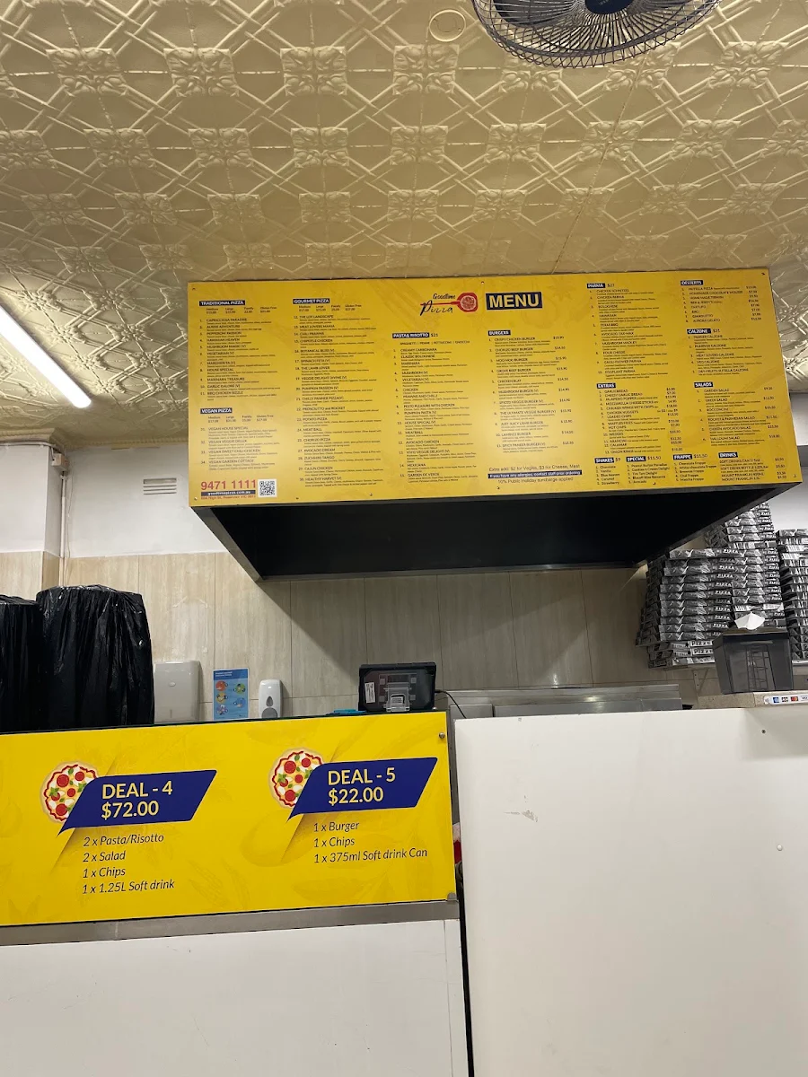 Menu, Good time Pizza