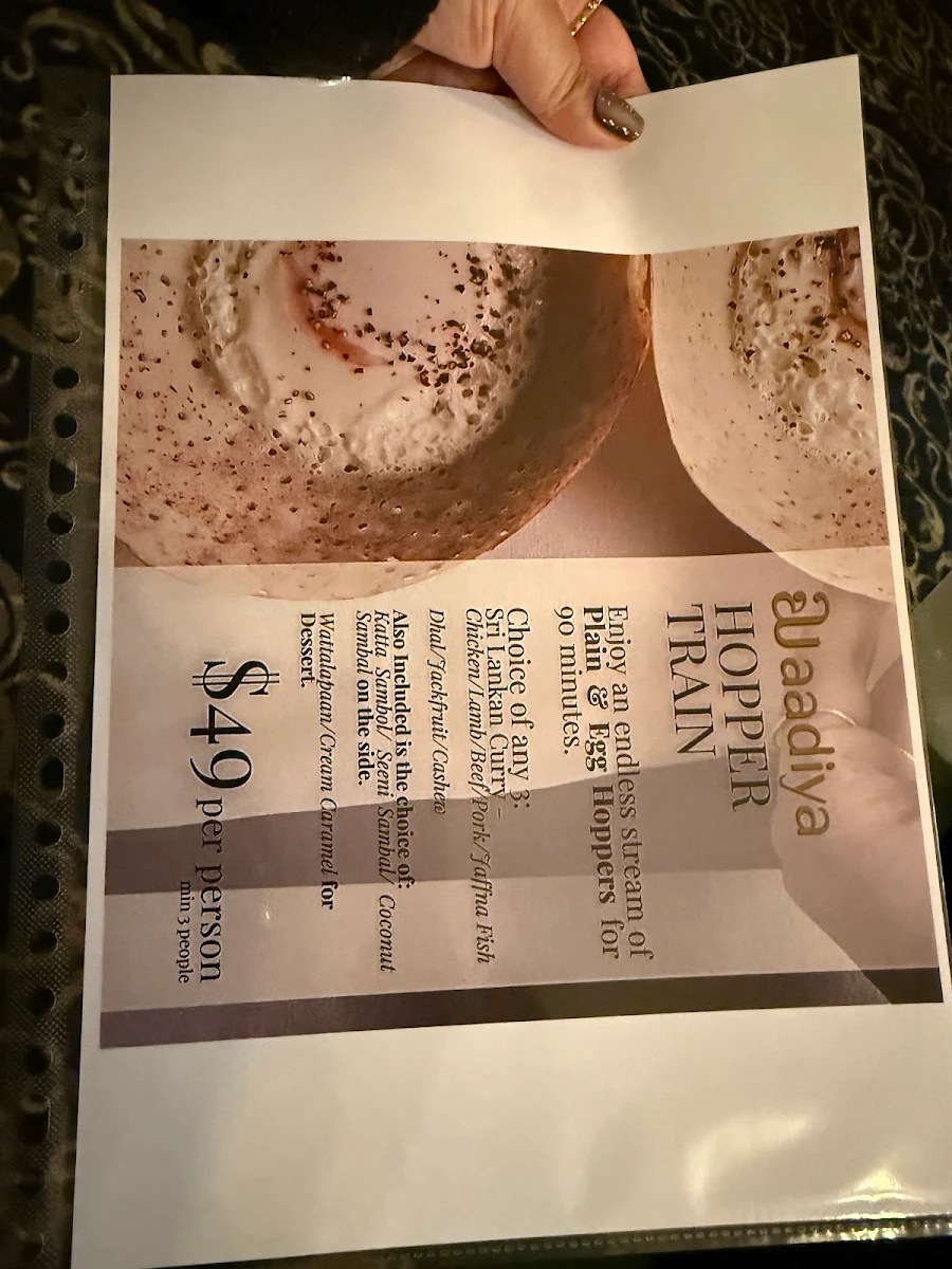 Menu, Waadiya Mount Waverley