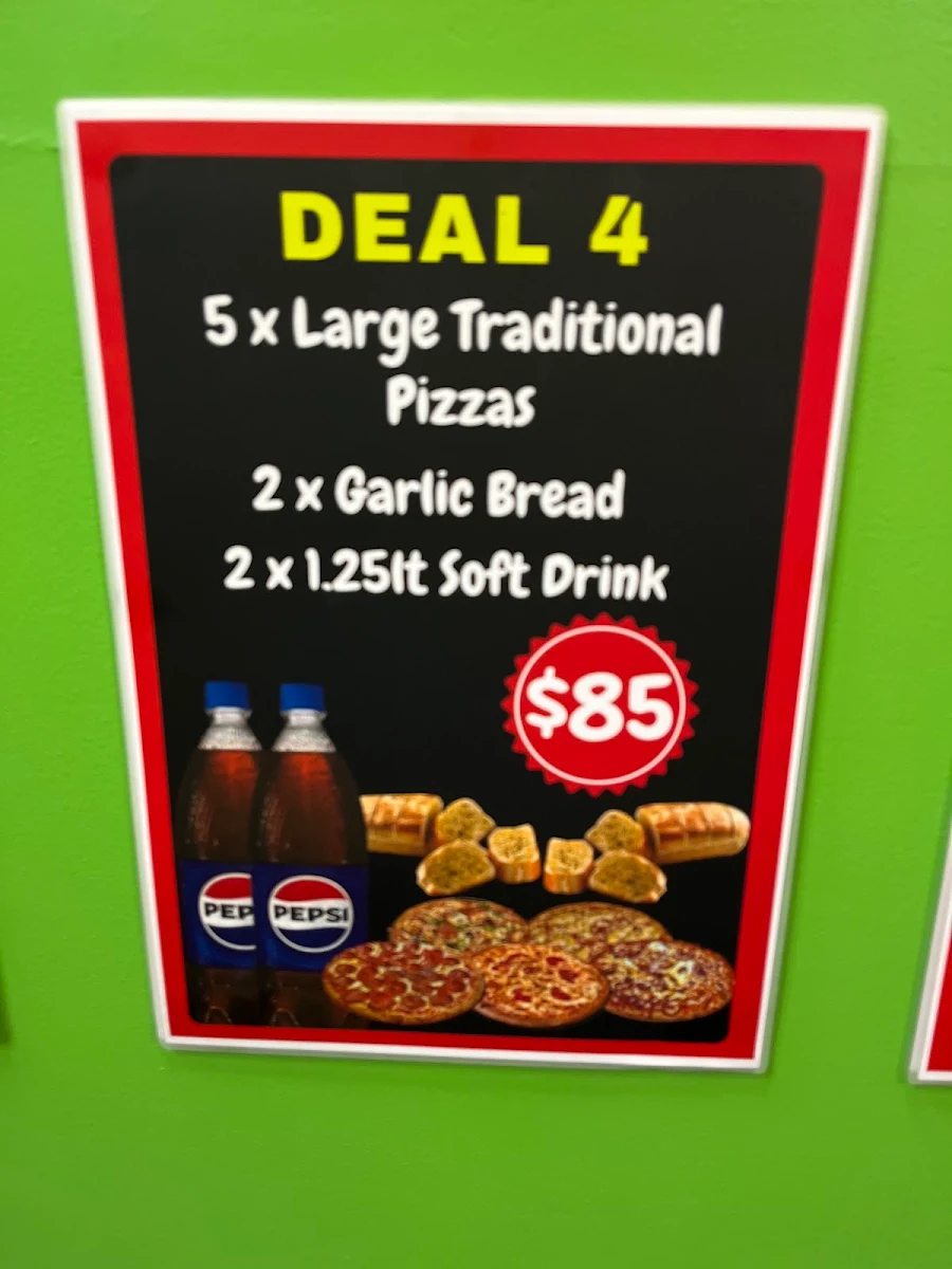 Menu, Big Boyz Pizza
