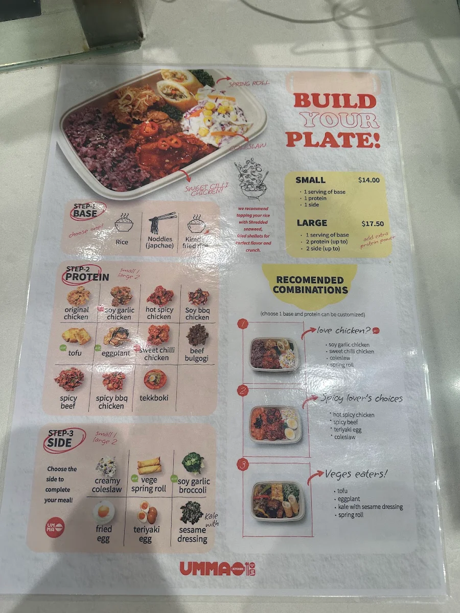 Menu, Umma Kitchen