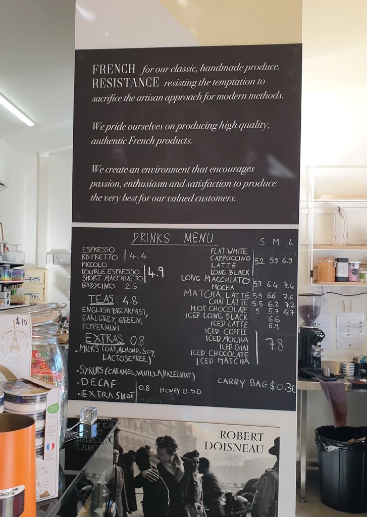 Menu, French Resistance Northbridge
