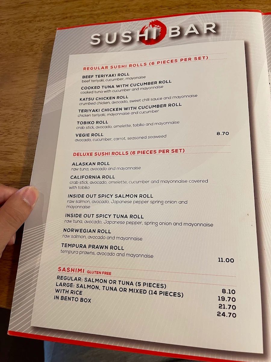 Menu, Tao Cafe