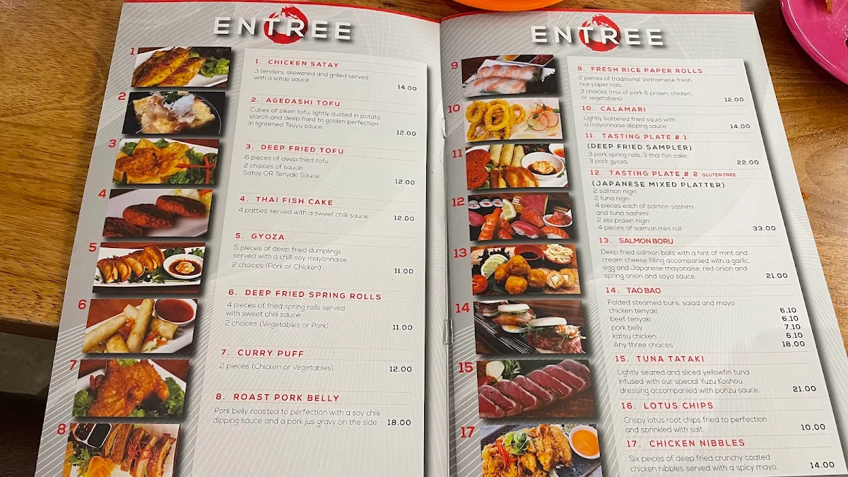 Menu, Tao Cafe