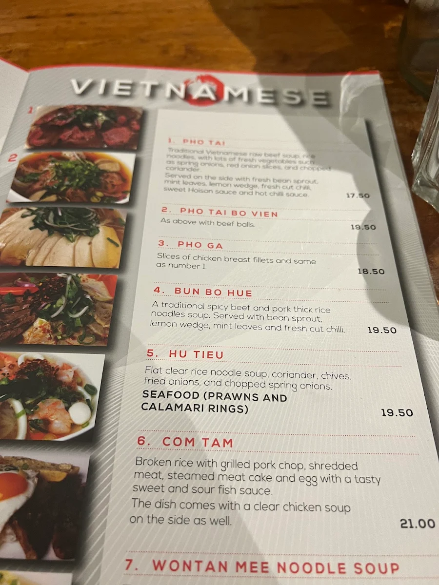 Menu, Tao Cafe