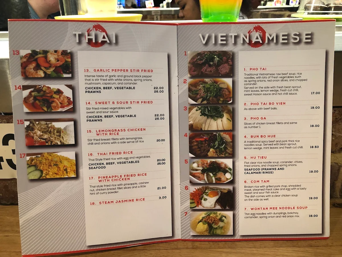 Menu, Tao Cafe