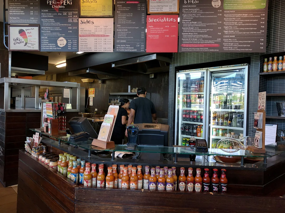 Menu, Nando's Essendon Fields