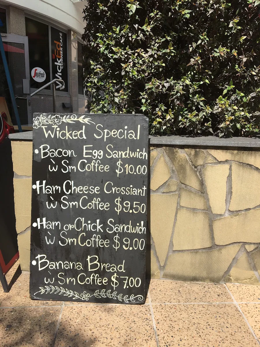 Menu, Wicked Corner Cafe