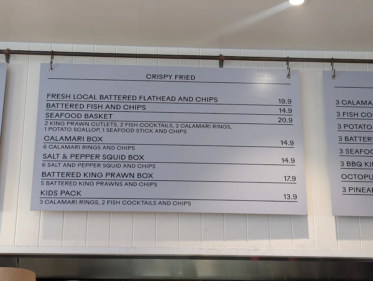 Menu, Costi's Fish and Chips at Coogee