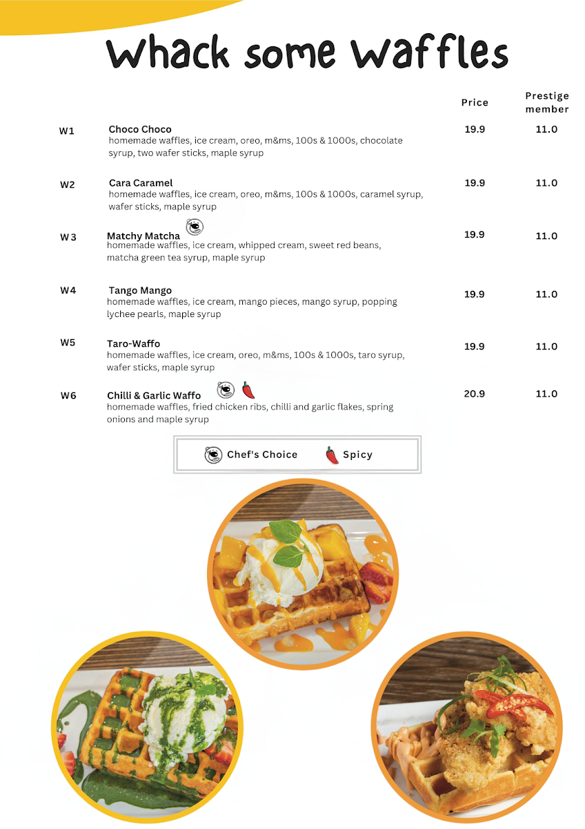 Menu, Cheeky Chewies 2 (Werribee)