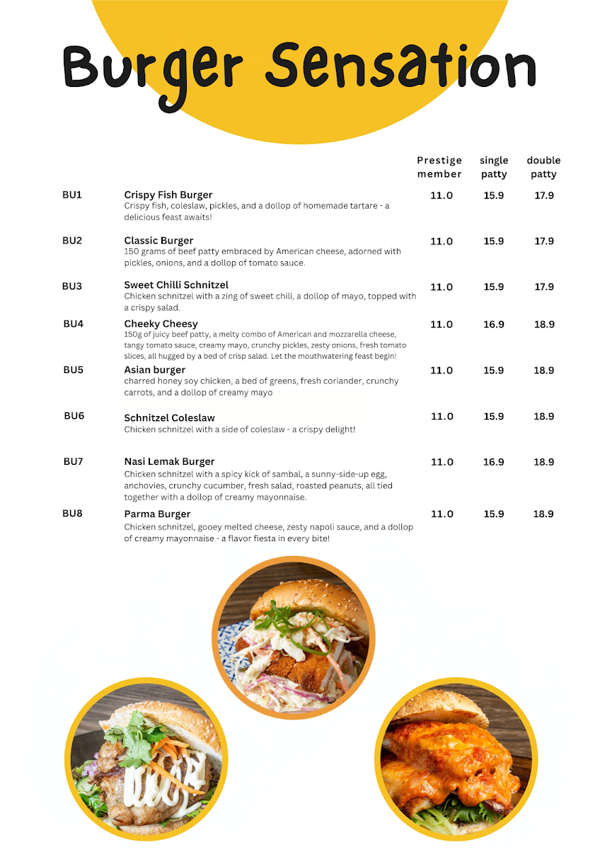 Menu, Cheeky Chewies 2 (Werribee)