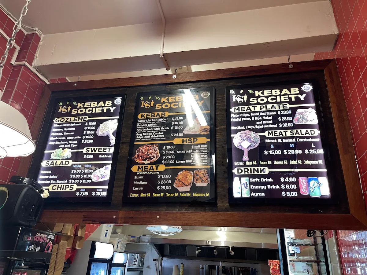 Menu, Kebab Society