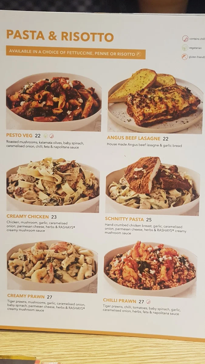 Menu, RASHAYS - Rhodes
