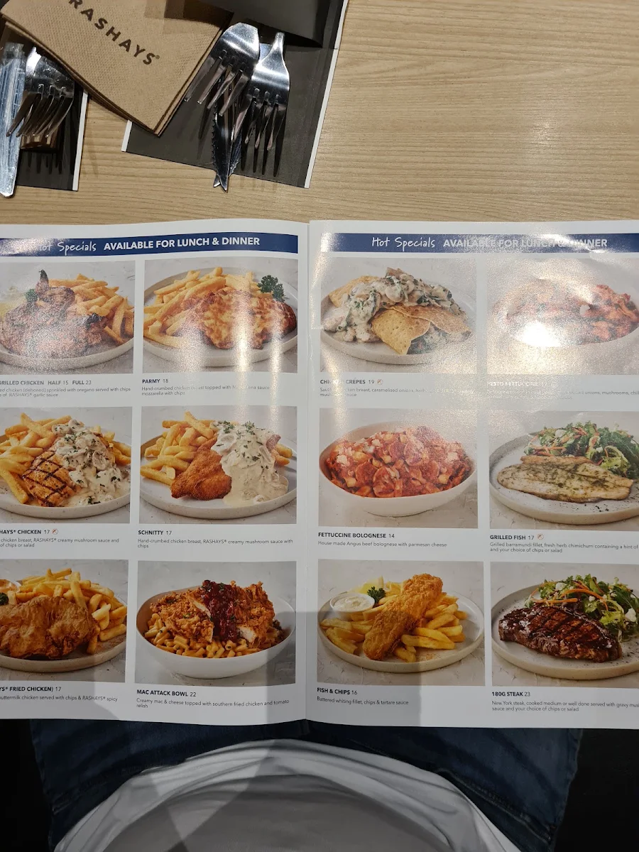 Menu, RASHAYS - Rhodes