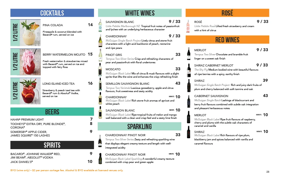 Menu, RASHAYS - Rhodes