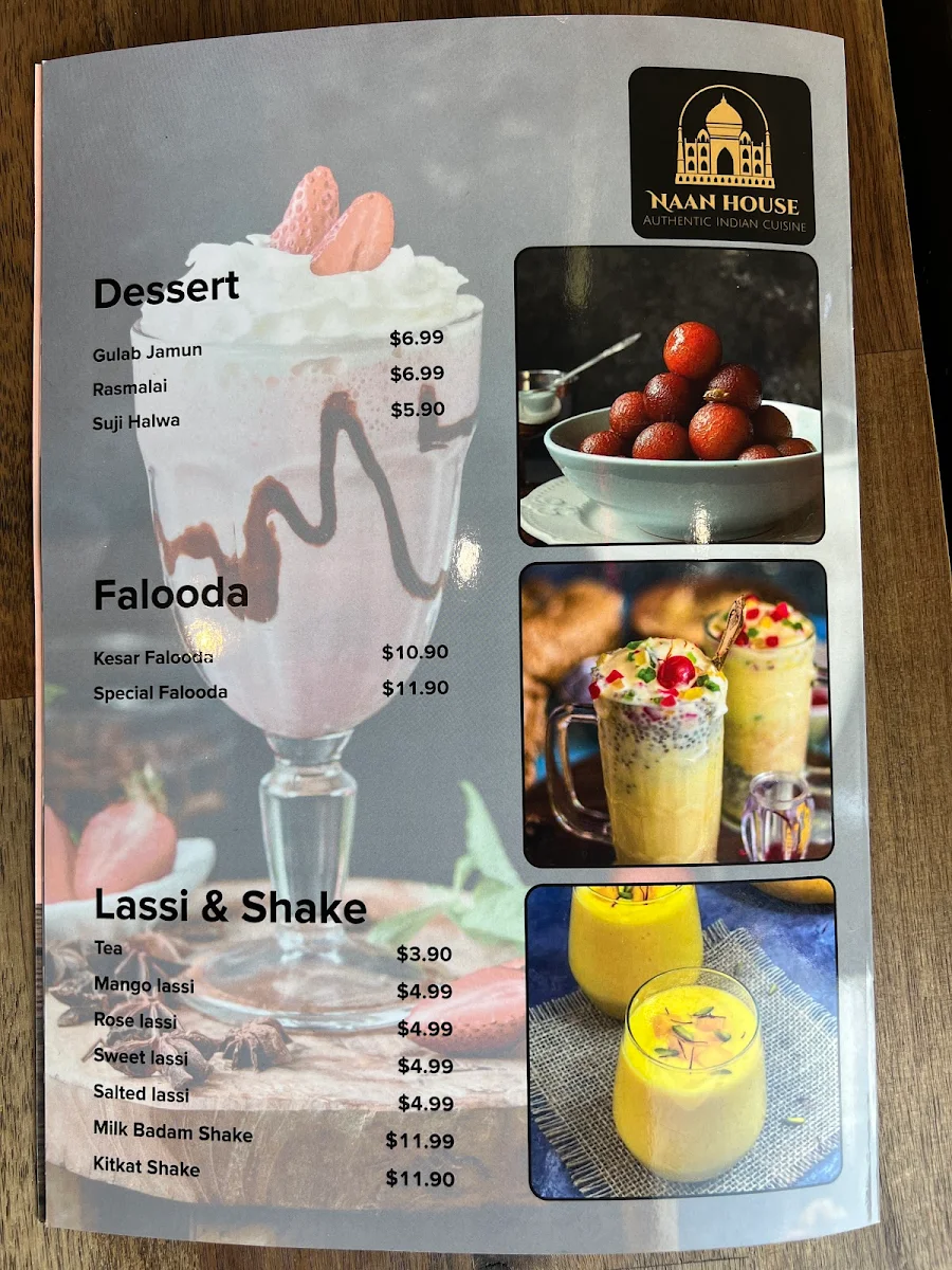 Menu, Naan House Indian restaurant