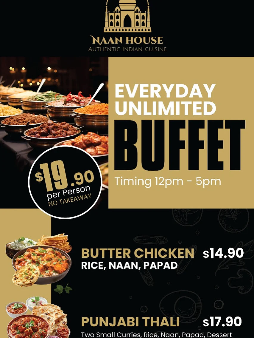 Menu, Naan House Indian restaurant