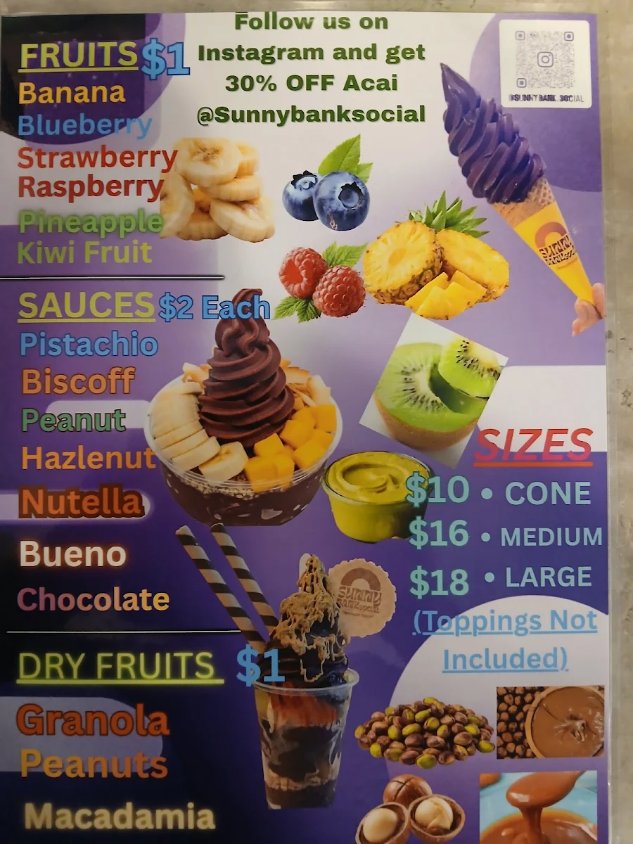 Menu, Sunnybank Social