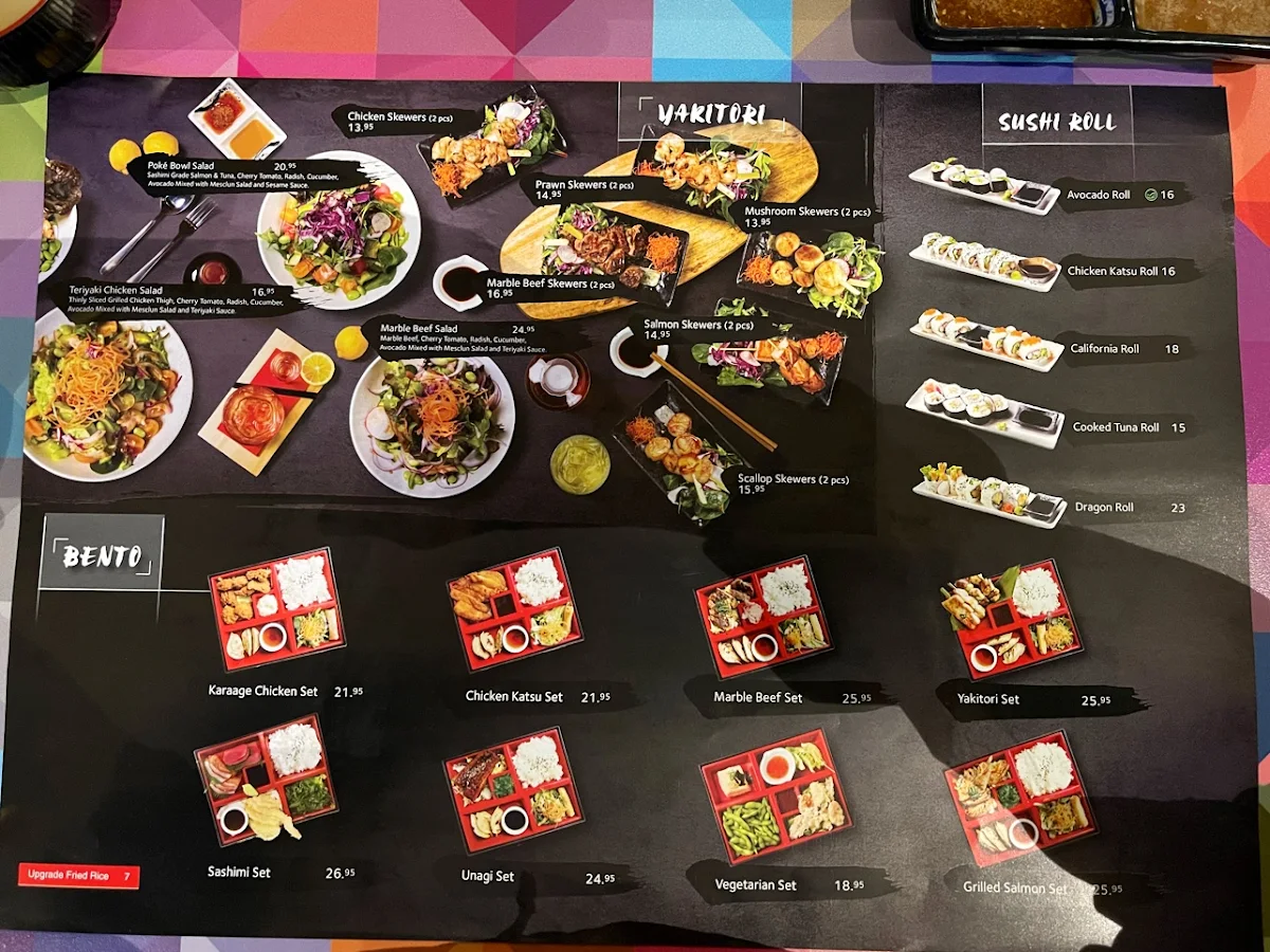 Menu, Kamikaze Teppanyaki Pacific Fair