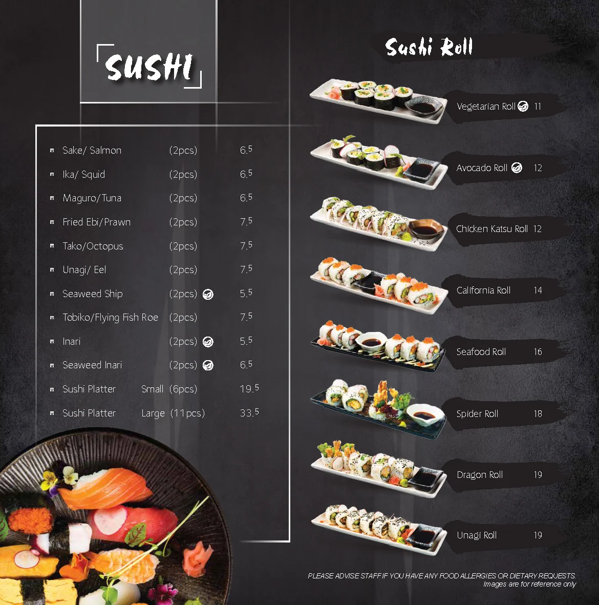 Menu, Kamikaze Teppanyaki Pacific Fair