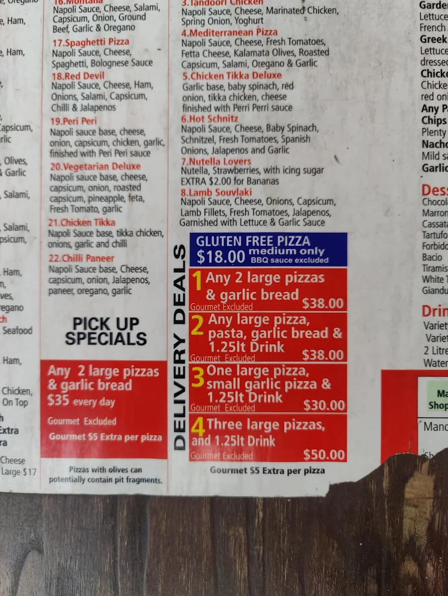 Menu, Pizza Kings Wyndham Vale