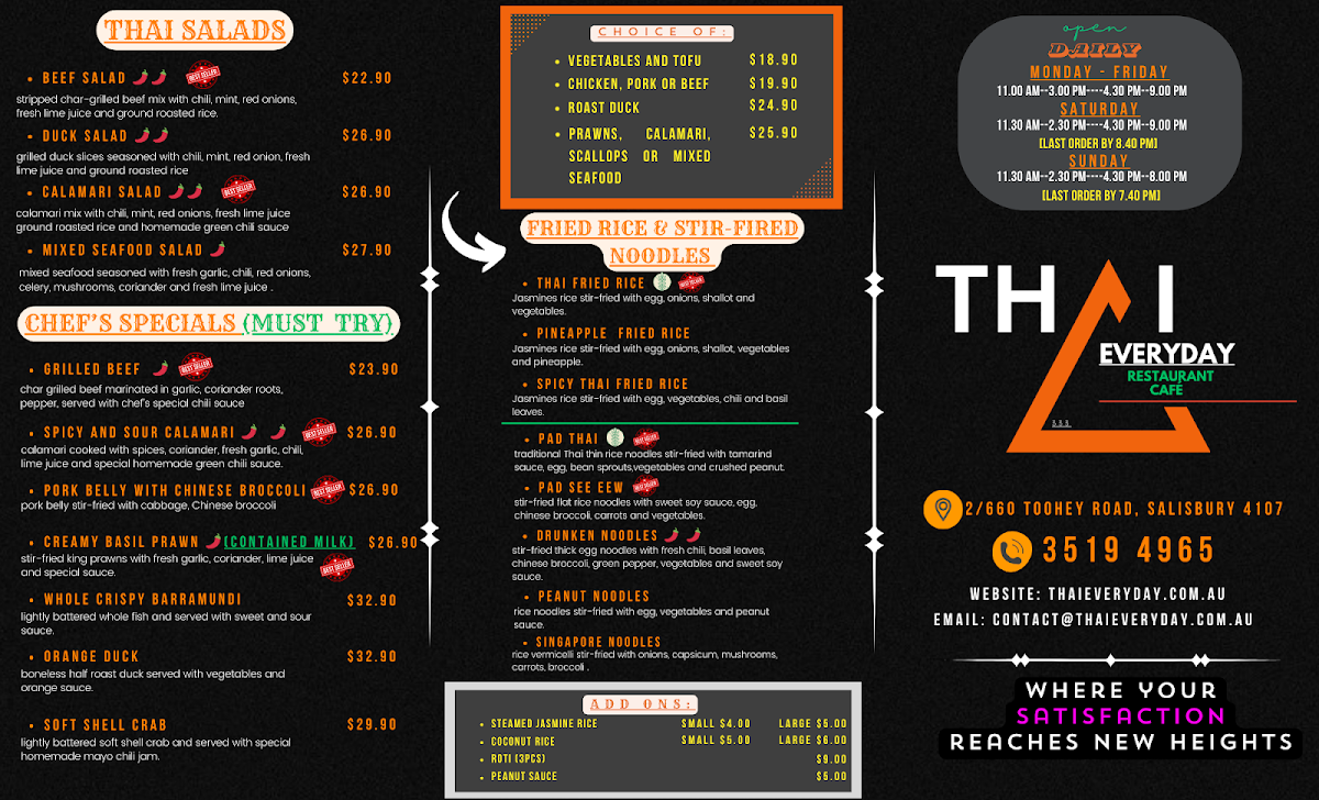 Menu, THAI EVERYDAY