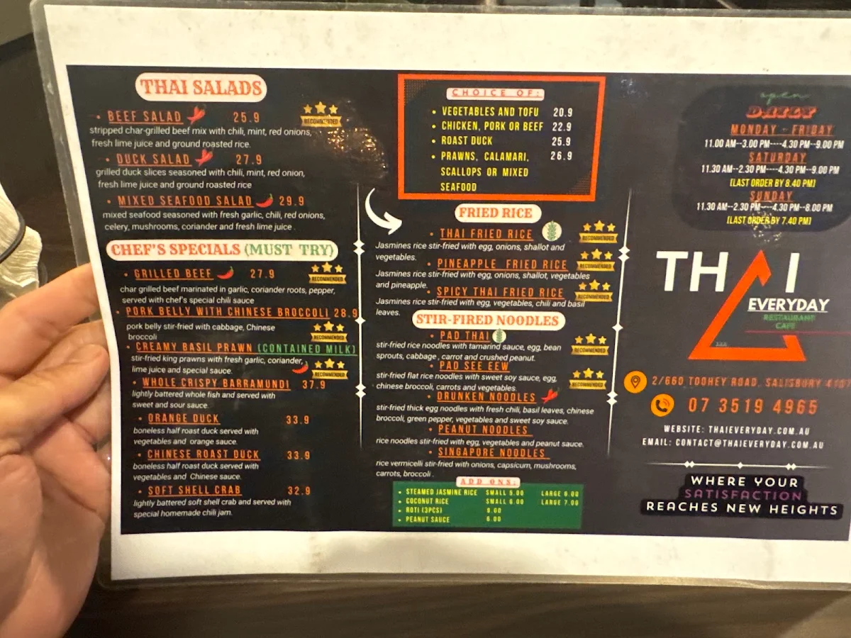 Menu, THAI EVERYDAY