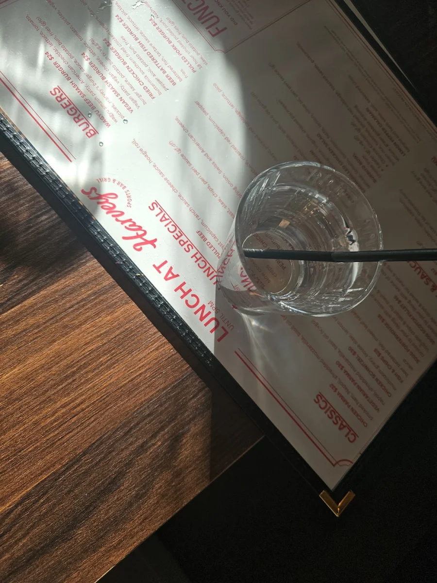 Menu, Harvey's Sports Bar & Grill