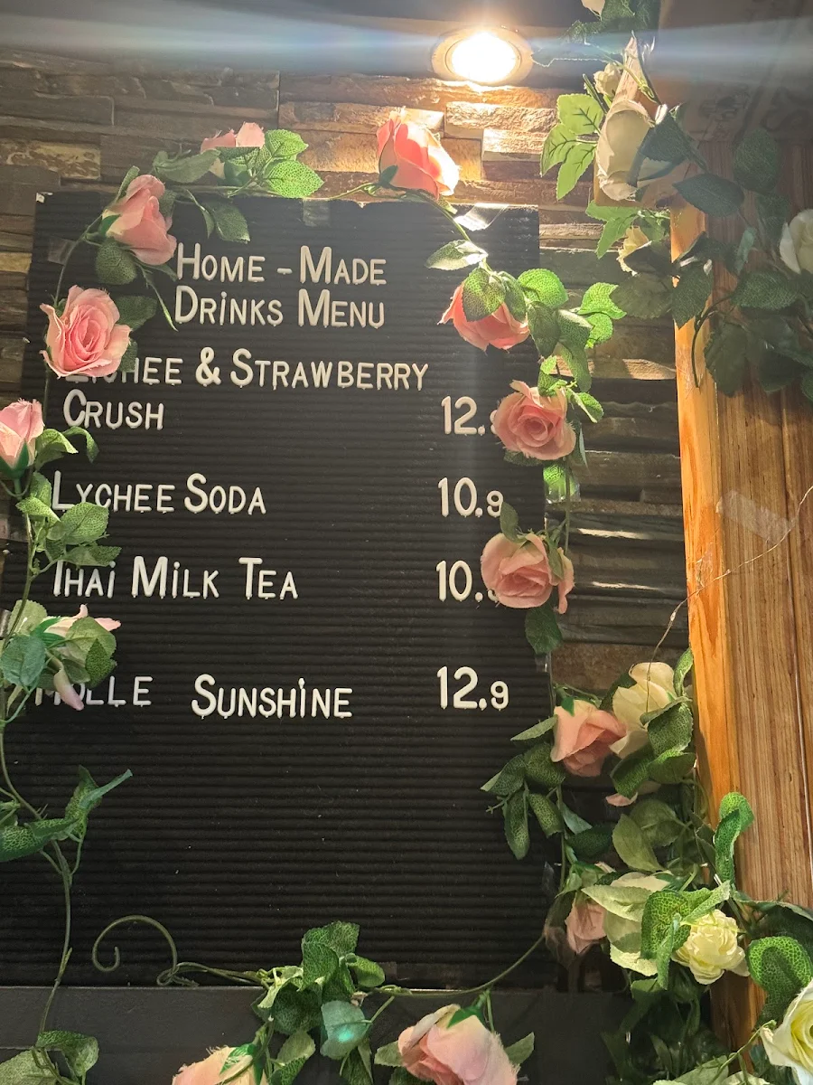 Menu, Sugar & Spice Thai