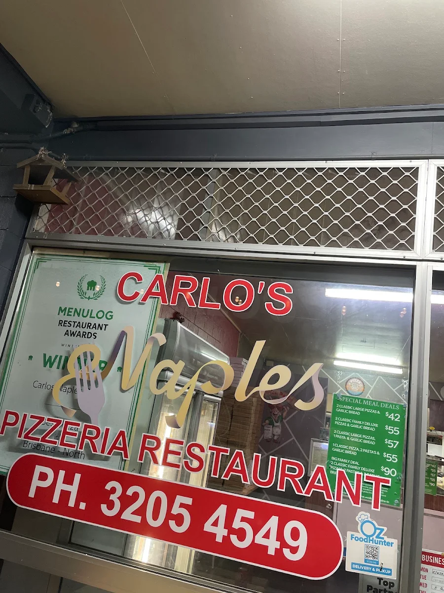 Menu, Carlos Naples Pizza Restaurant