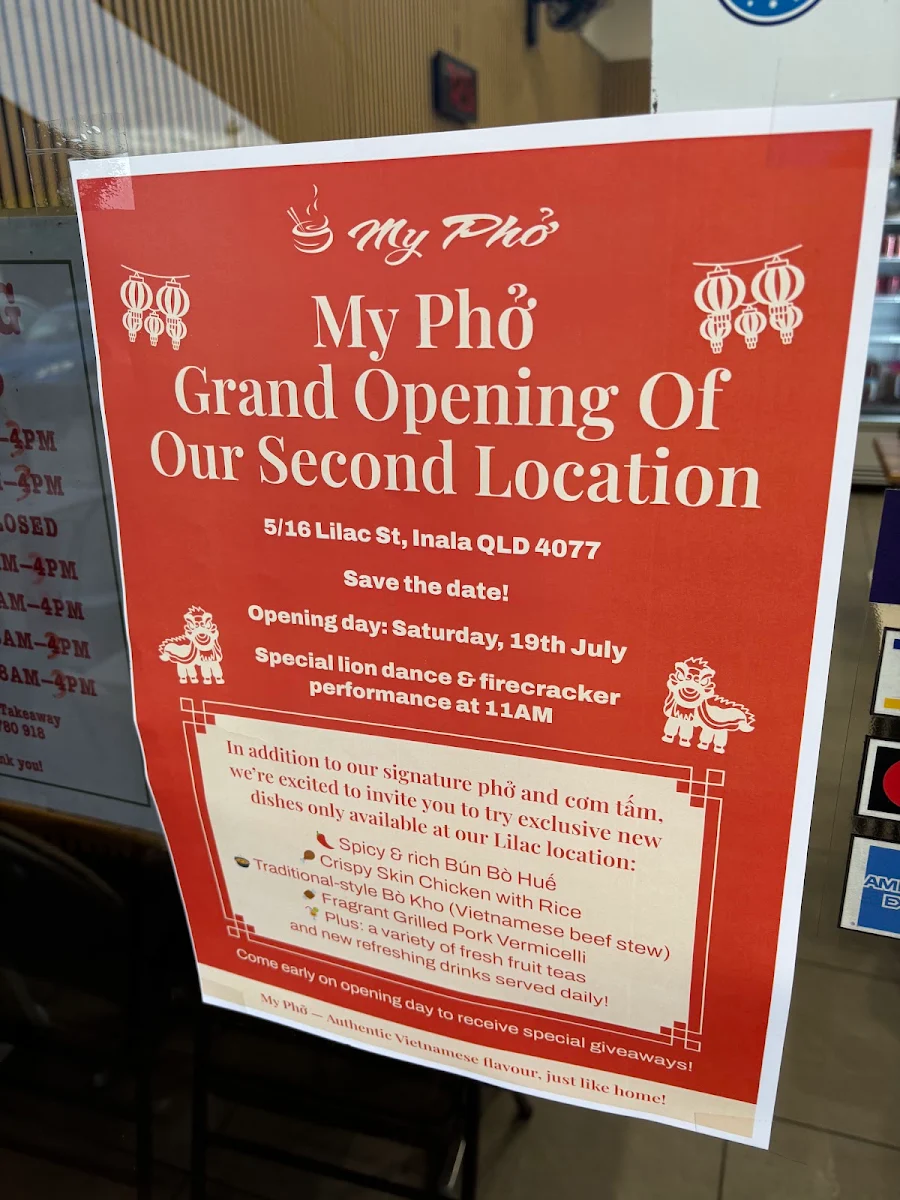 Menu, My Pho (Lilac Street)