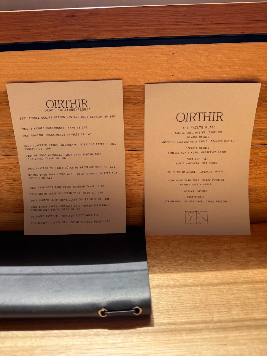Menu, OIRTHIR