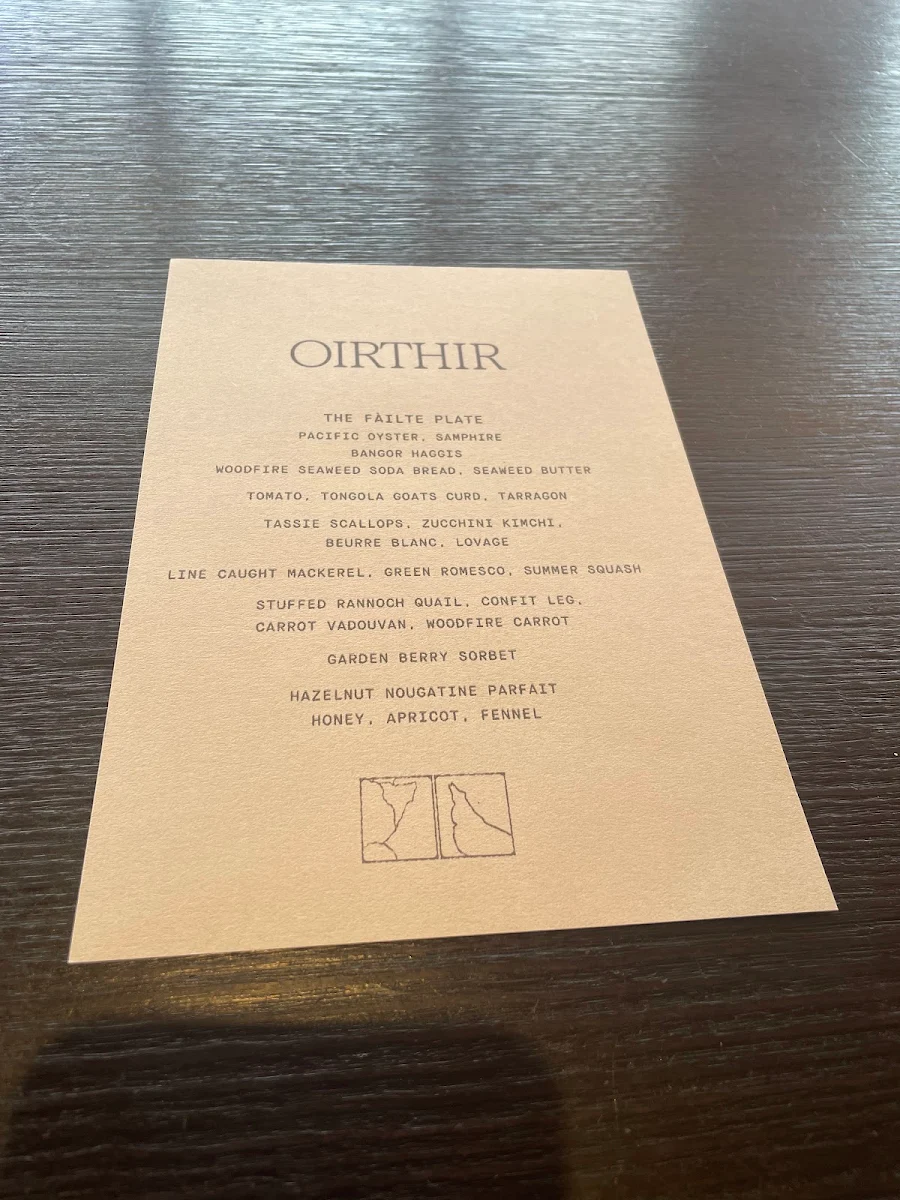 Menu, OIRTHIR