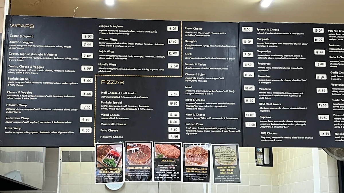 Menu, Banksia Bakery