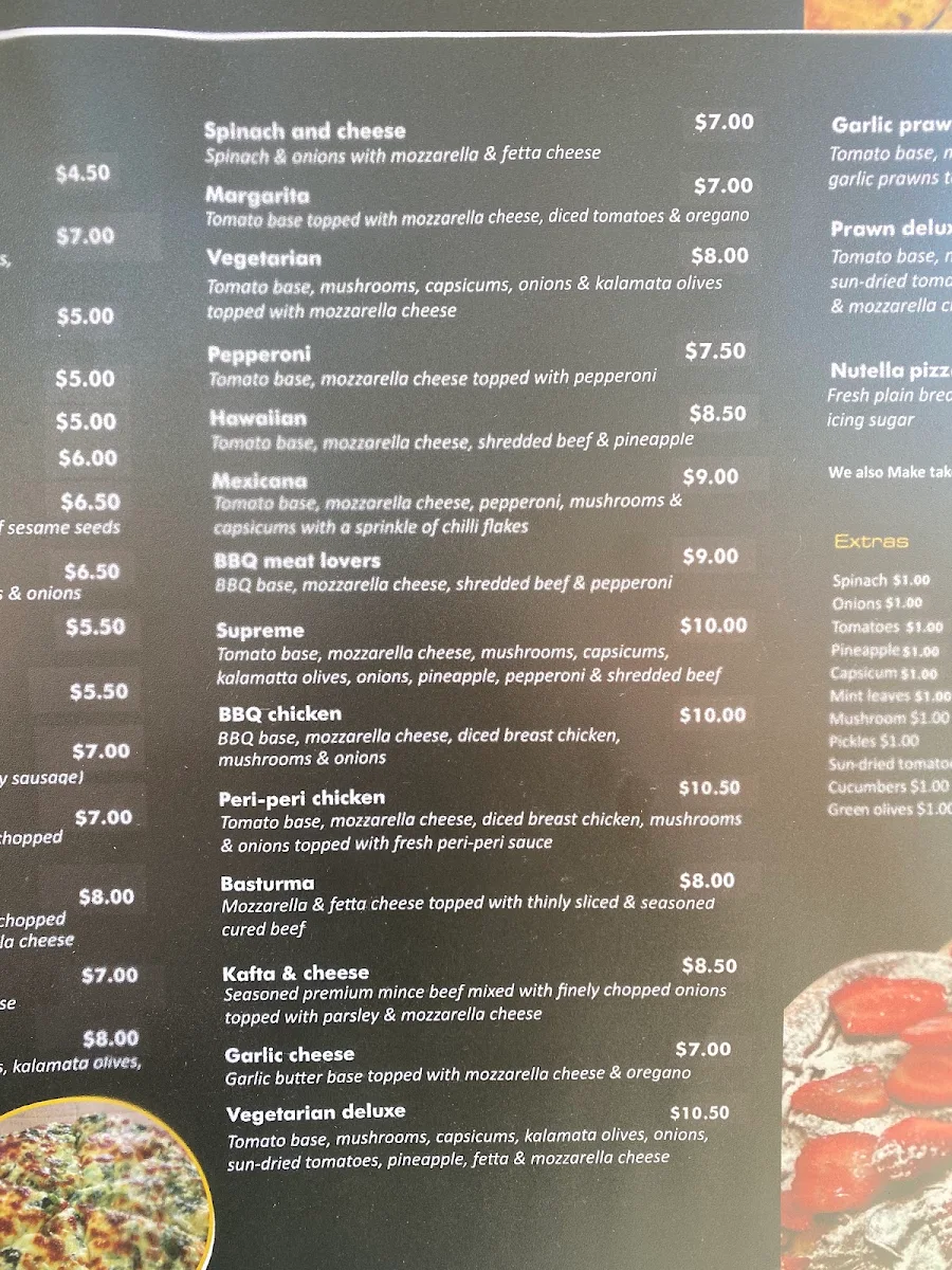 Menu, Banksia Bakery