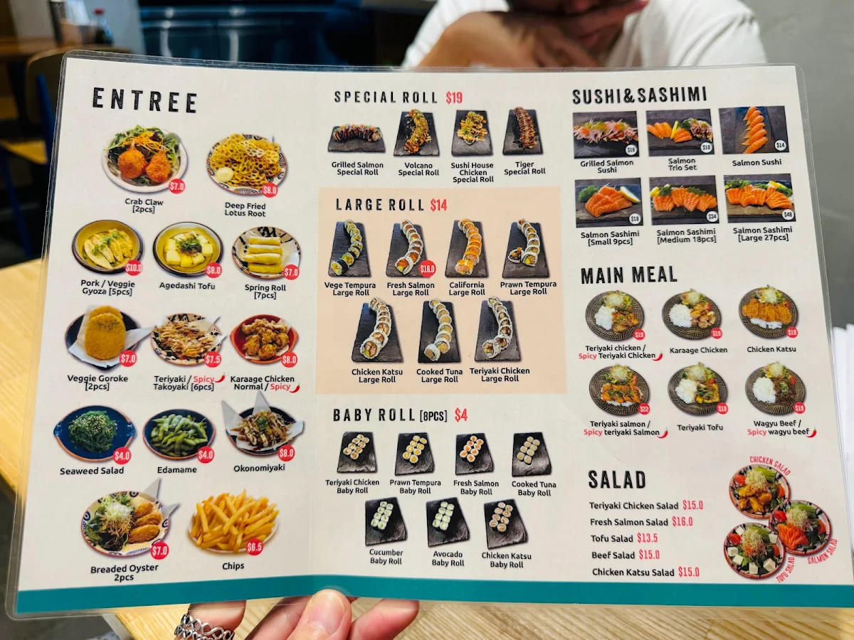 Menu, Sushi House Express & Chicken