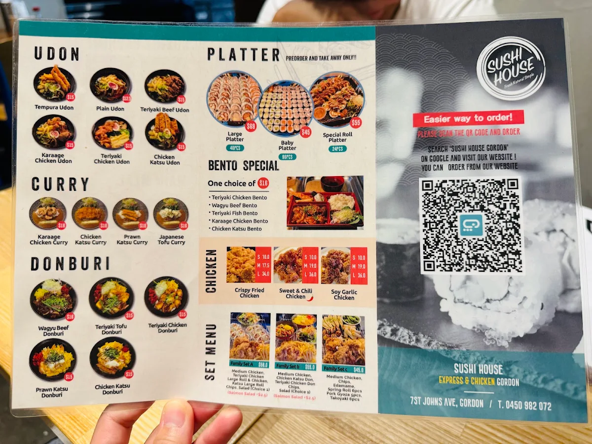 Menu, Sushi House Express & Chicken