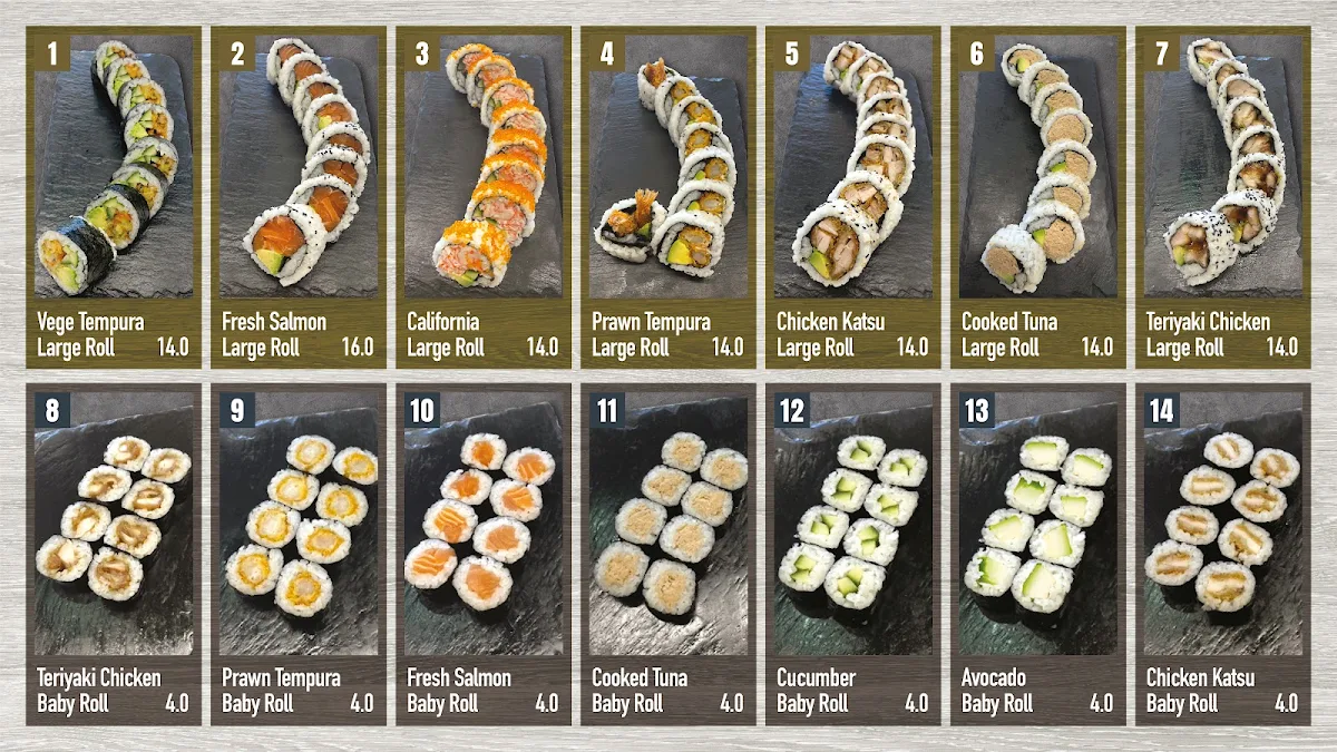 Menu, Sushi House Express & Chicken