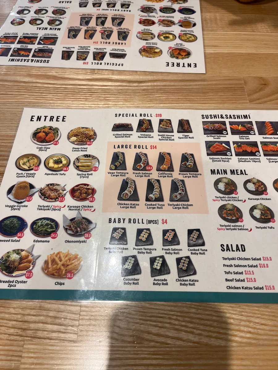 Menu, Sushi House Express & Chicken