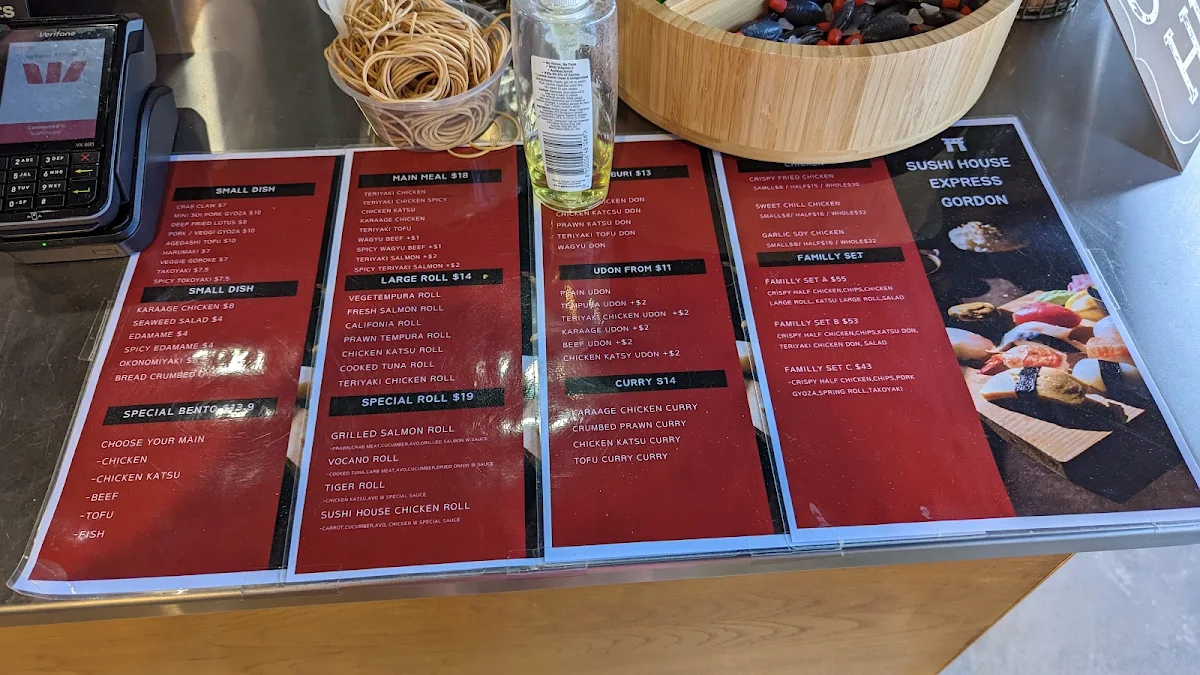 Menu, Sushi House Express & Chicken