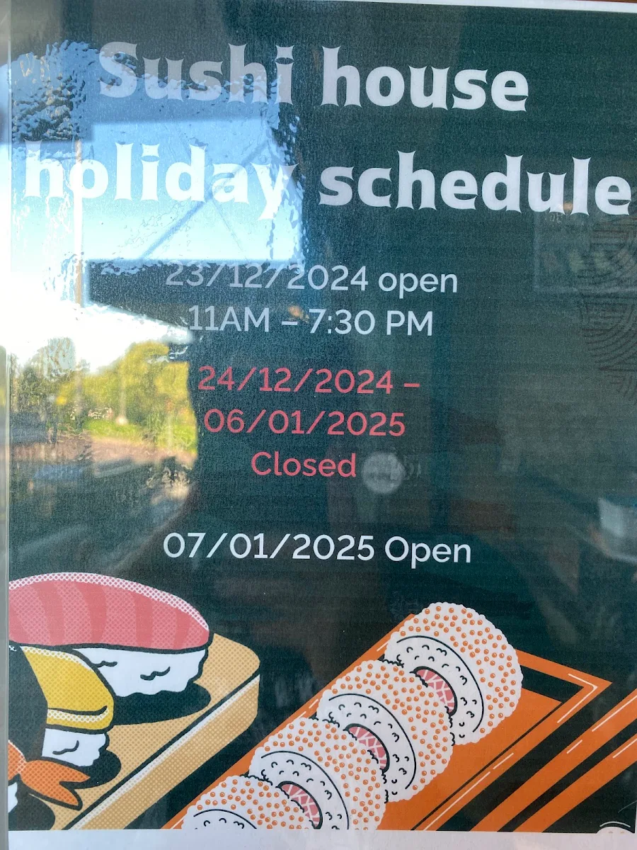 Menu, Sushi House Express & Chicken