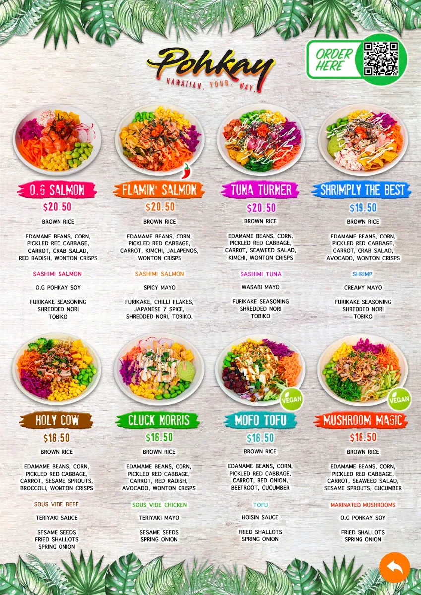 Menu, Pohkay
