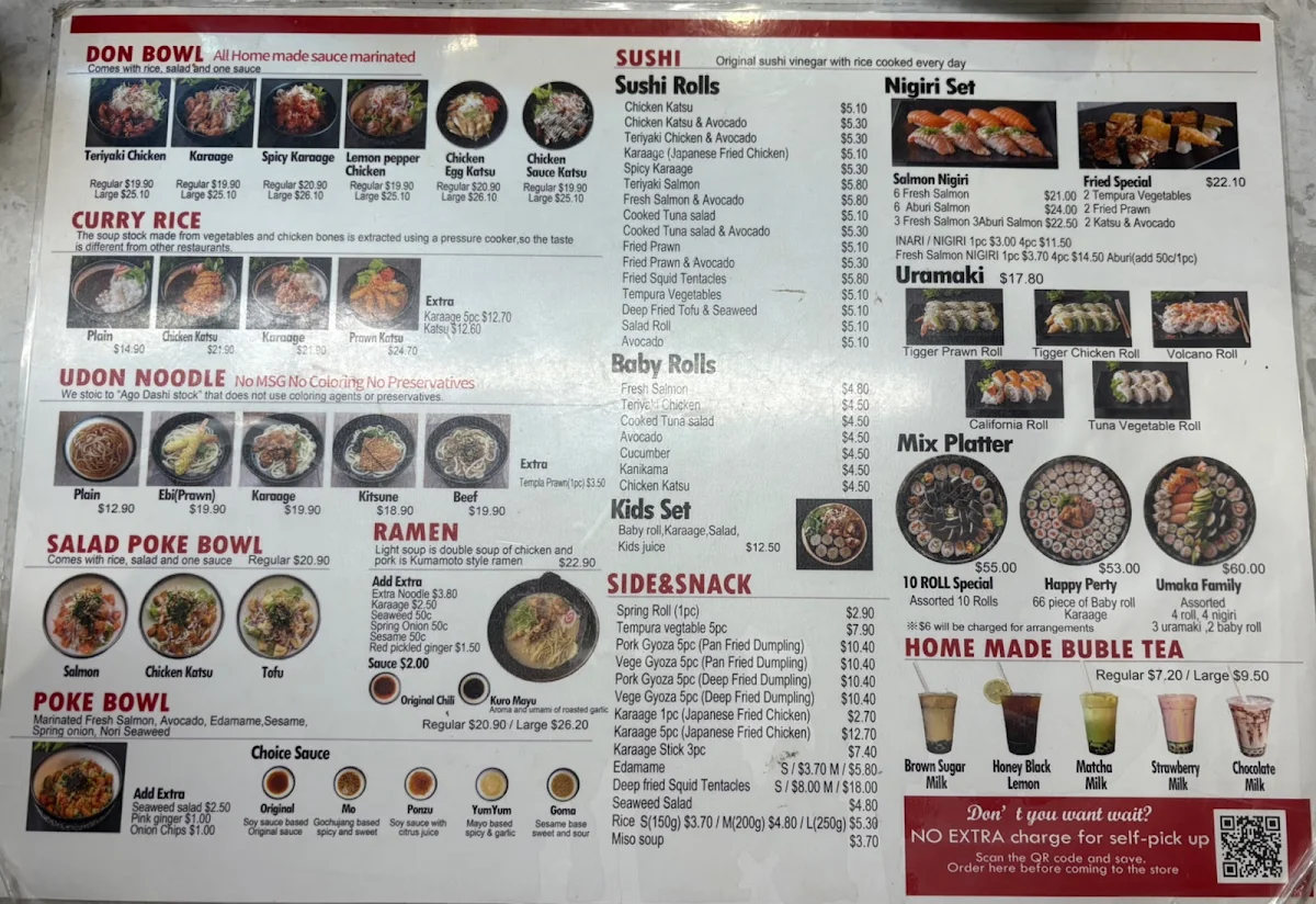 Menu, UMAKA