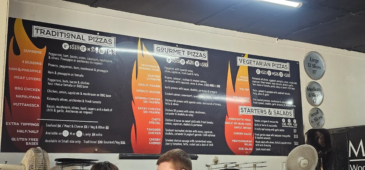 Menu, Milton Woodfire Pizza